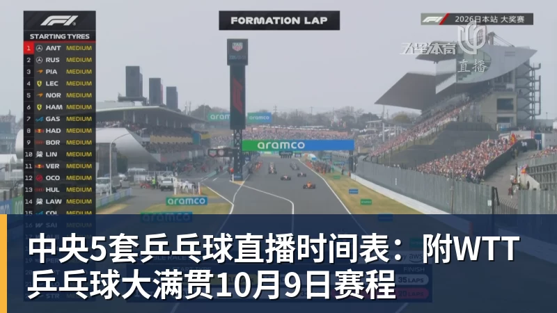 中央5套乒乓球直播时间表：附WTT乒乓球大满贯10月9日赛程